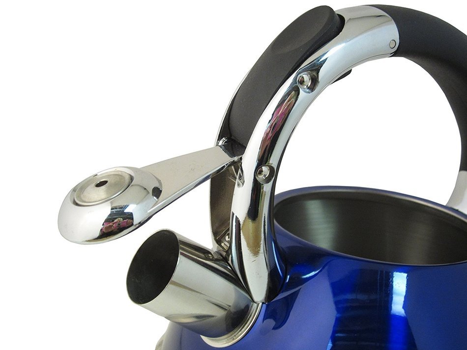 Native Spring 3-Quart Whistling Stainless Steel Tea Kettle Excellent for your Favorite Drink - Blue N5