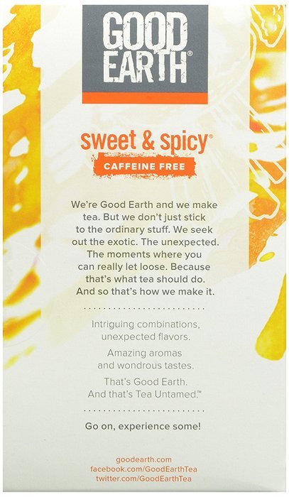 Good Earth Sweet & Spicy Herbal & Black Tea, 18 Count Tea Bags (Pack of 6) N8