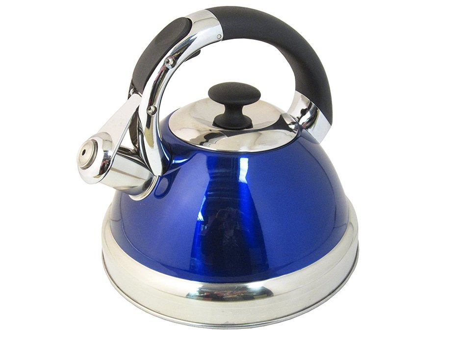 Native Spring 3-Quart Whistling Stainless Steel Tea Kettle Excellent for your Favorite Drink - Blue N6