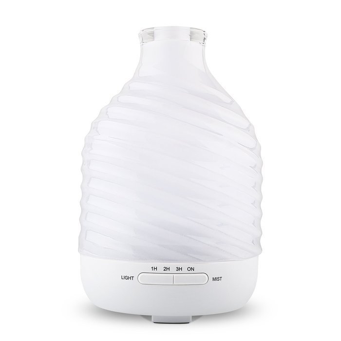 Aiho Deik Essential Oil Diffuser, 200ml Glass Cover Aroma Humidifier Whisper Quiet 4 Timer Modes & 7 Color LED... N5