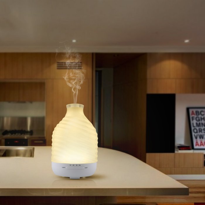 Aiho Deik Essential Oil Diffuser, 200ml Glass Cover Aroma Humidifier Whisper Quiet 4 Timer Modes & 7 Color LED... N6