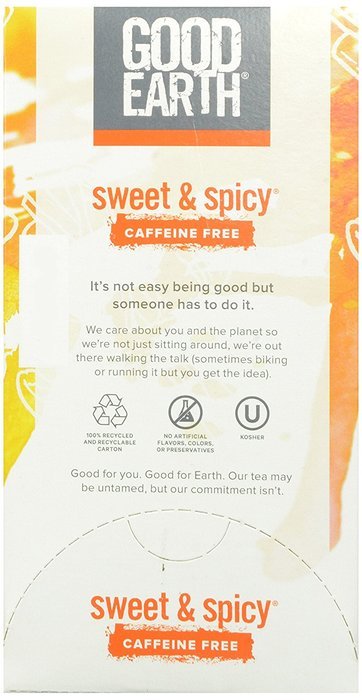 Good Earth Sweet & Spicy Herbal & Black Tea, 18 Count Tea Bags (Pack of 6) N12