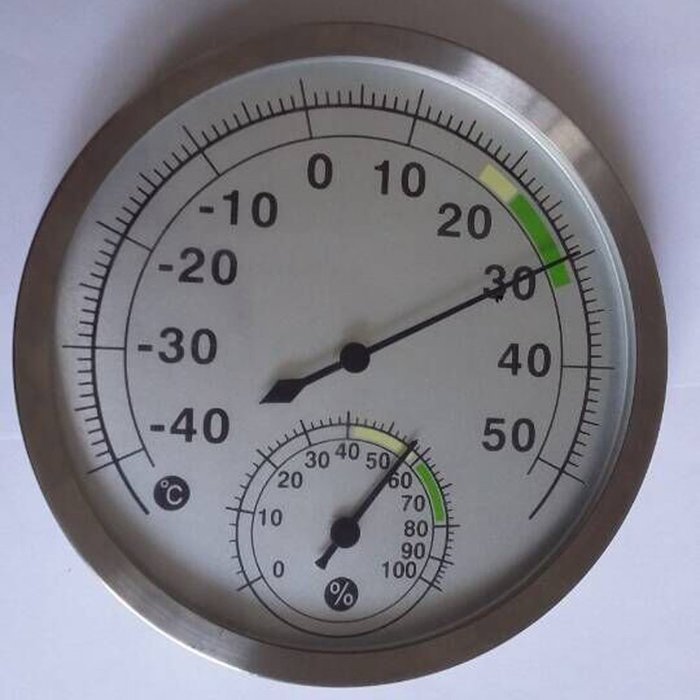 5" Dial Thermometer Hygrometer Stainless Steel Case Indoor Outdoor Thermo-hygrometer -40&deg;c~50&deg;c