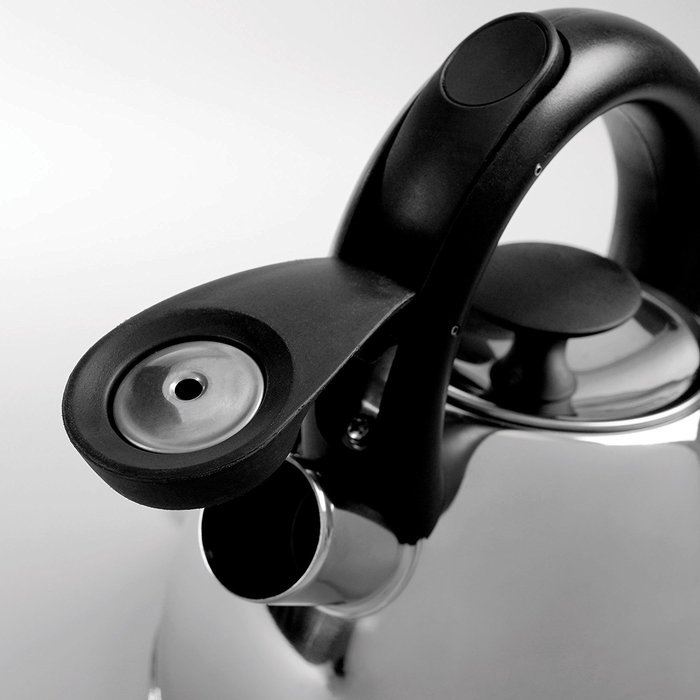 OXO Good Grips Click-Click Tea Kettle Polished Stainless Steel 2.1-Qt.