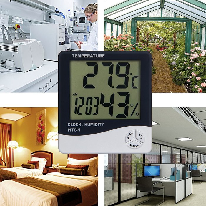 Toch Digital LCD Display Thermometer and Hygrometer with Clock, Calendar and Alarm Features N7