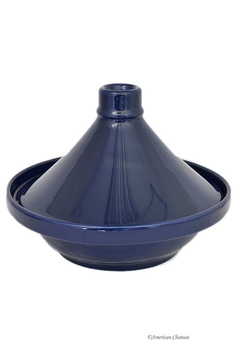 Large 11" Oven Safe Royal Blue Casserole Moroccan Tagine Tajine Dish