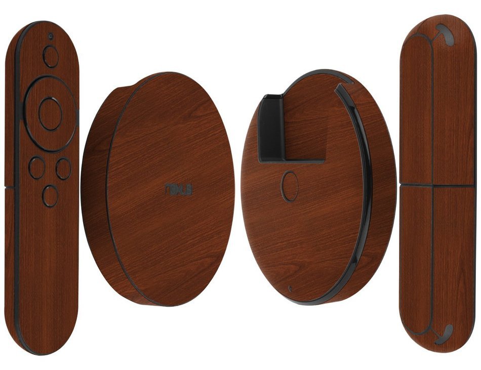 Skinomi TechSkin - Google Nexus Player Dark Wood Full Body Skin Protector / Front & Back Wrap / Premium HD Clear... N3
