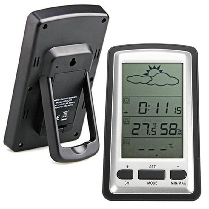 Wireless Thermometer,ELEGIANT Wireless Weather Station Radio Controlled Clock Indoor Temperature Humidity Storm... N2