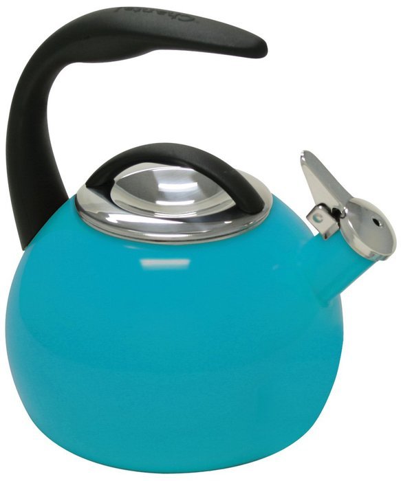Chantal 37-ANN AQ Enamel on Steel 40th Anniversary Teakettle, 2 quart, Aqua N3