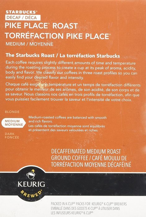 STARBUCKS Decaf PIKE PLACE ROAST 48 K-CUPS