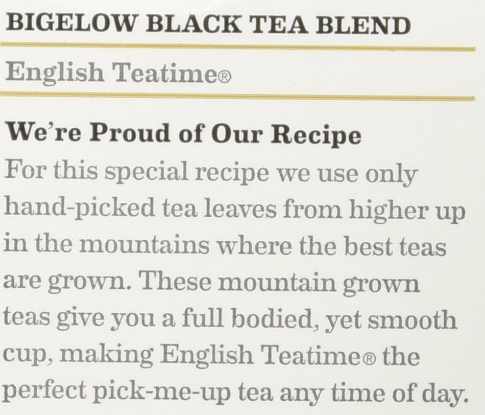 Bigelow English Teatime Tea (3x20 bag) N3