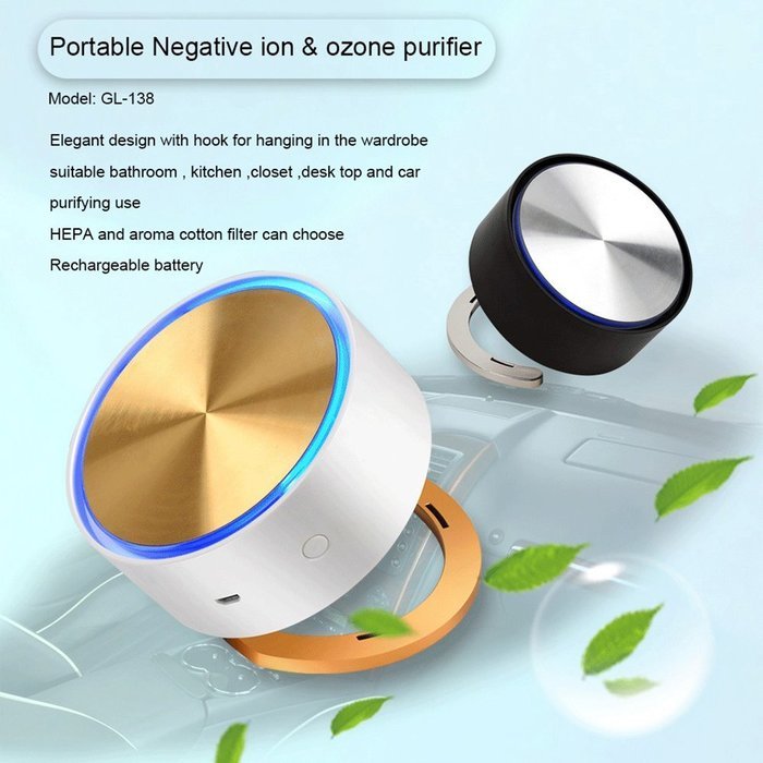 RIGOGLIOSO Ionic Air Purifier, USB Mini Air Purifier, Portable Air Ionizer Ozone Freshener,True Hepa Homes Purifier... N10