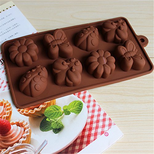 Witkey 8 Cavity The caterpillar snail Ice Cube Tray Fondant Silicone mold Sugar Mold Candy molds Chocolate Cake... N6
