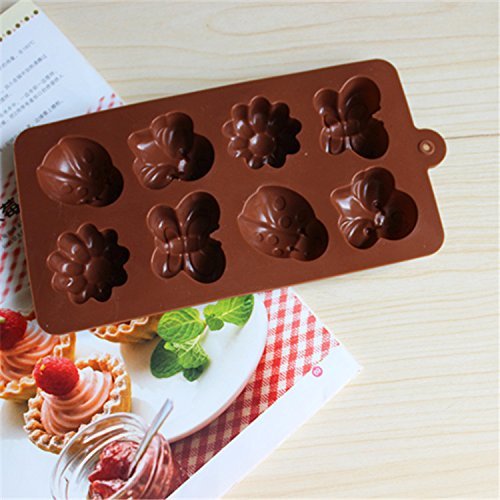 Witkey 8 Cavity The caterpillar snail Ice Cube Tray Fondant Silicone mold Sugar Mold Candy molds Chocolate Cake... N7