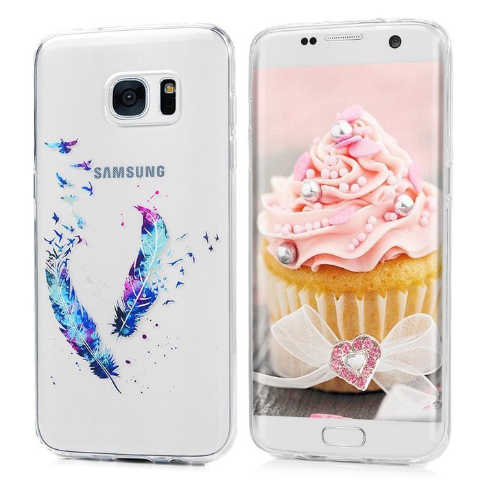 Badalink Galaxy S7 Edge Case Clear Soft TPU Rubber Skin Bumper Case Shockproof Flexible Easy Grip Colorful Painting... N31