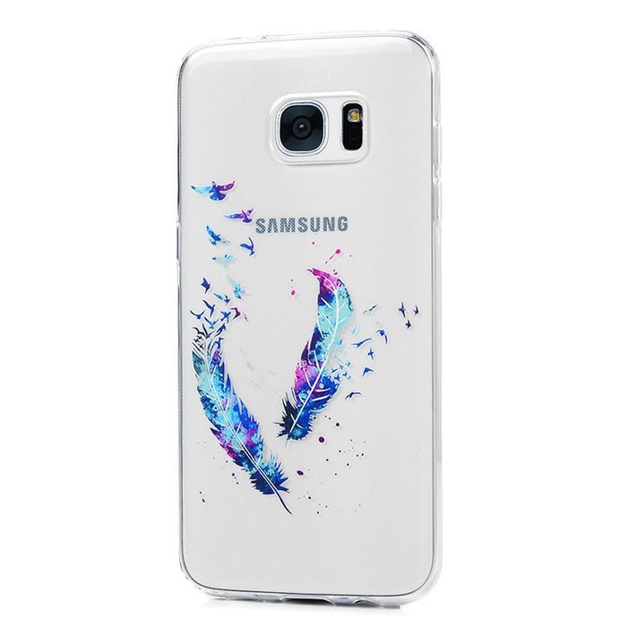 Badalink Galaxy S7 Edge Case Clear Soft TPU Rubber Skin Bumper Case Shockproof Flexible Easy Grip Colorful Painting... N32
