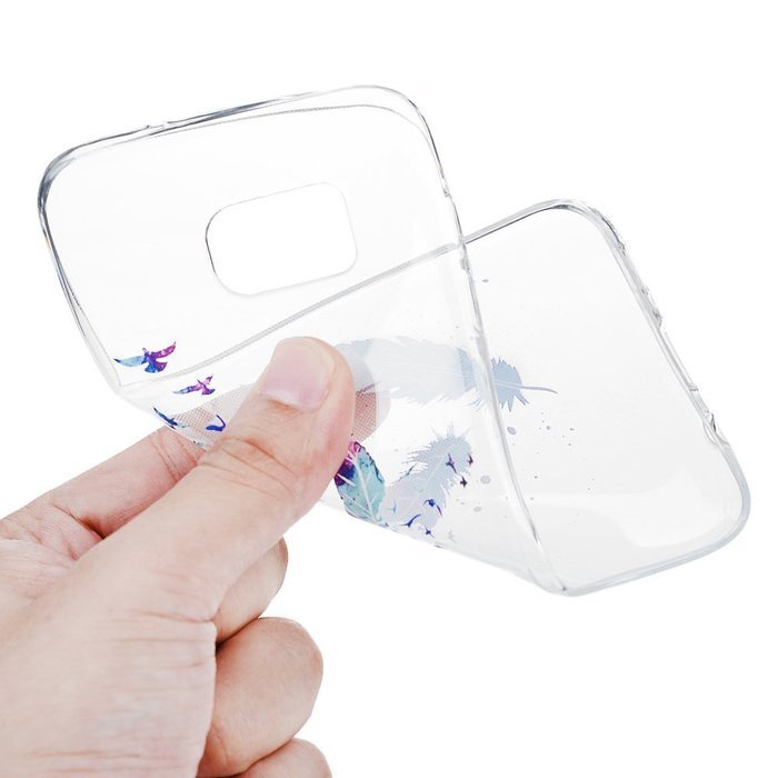 Badalink Galaxy S7 Edge Case Clear Soft TPU Rubber Skin Bumper Case Shockproof Flexible Easy Grip Colorful Painting... N33
