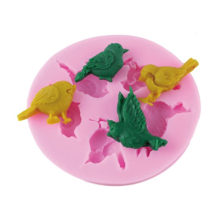 2PCS Yihuily 3D Chocolate Candy Cake Silicone Fondant Lace Mold, Sea Shell Starfish Birds Animals Shape Mould N8