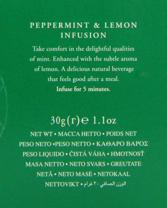 Ahmad Tea - Peppermint & Lemon Tea 20 Bags - 30g
