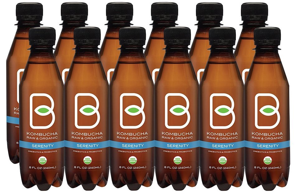 B-tea Kombucha Raw Organic Tea, Only 2g of Sugar, Probiotics & Prebiotic, Kosher, Original, Green Tea, Lemon Balm... N16