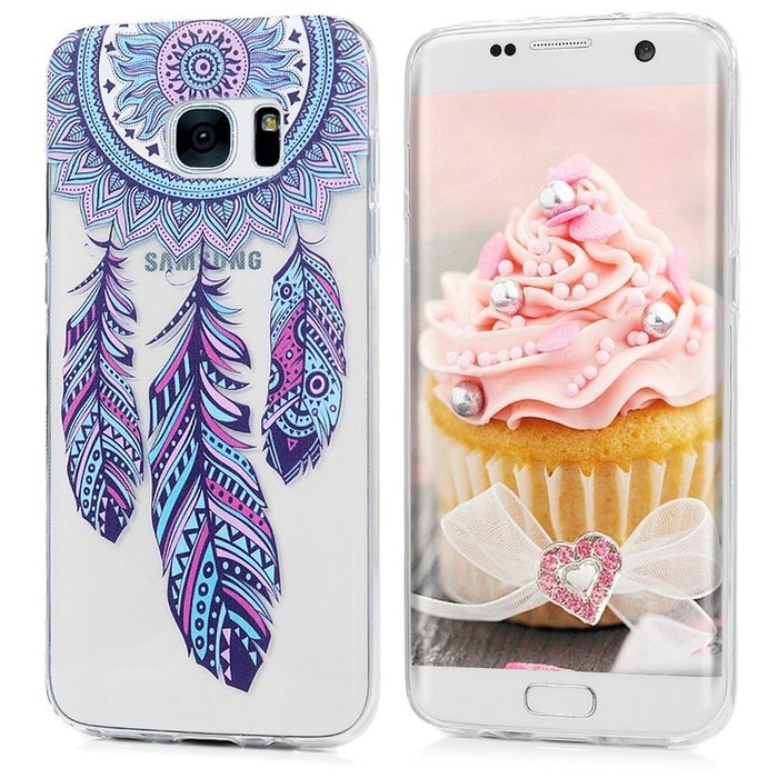 Badalink Galaxy S7 Edge Case Clear Soft TPU Rubber Skin Bumper Case Shockproof Flexible Easy Grip Colorful Painting... N41