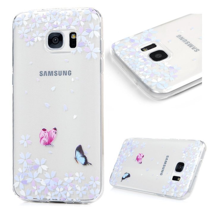 Badalink Galaxy S7 Edge Case Clear Soft TPU Rubber Skin Bumper Case Shockproof Flexible Easy Grip Colorful Painting... N50