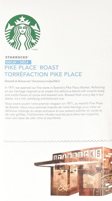 STARBUCKS Decaf PIKE PLACE ROAST 48 K-CUPS N3