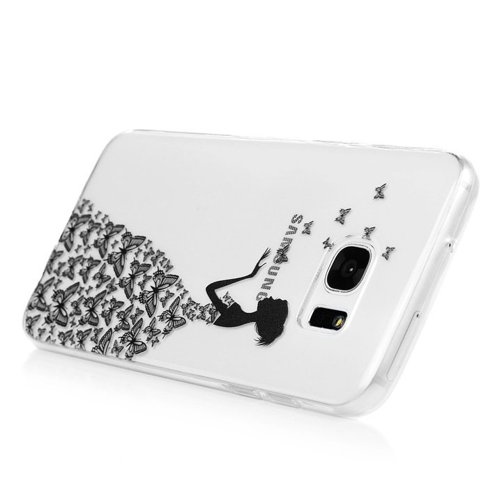 Badalink Galaxy S7 Edge Case Clear Soft TPU Rubber Skin Bumper Case Shockproof Flexible Easy Grip Colorful Painting... N62