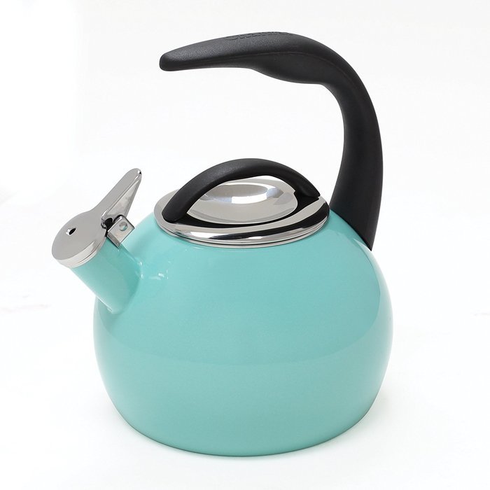 Chantal 37-ANN AQ Enamel on Steel 40th Anniversary Teakettle, 2 quart, Aqua N6