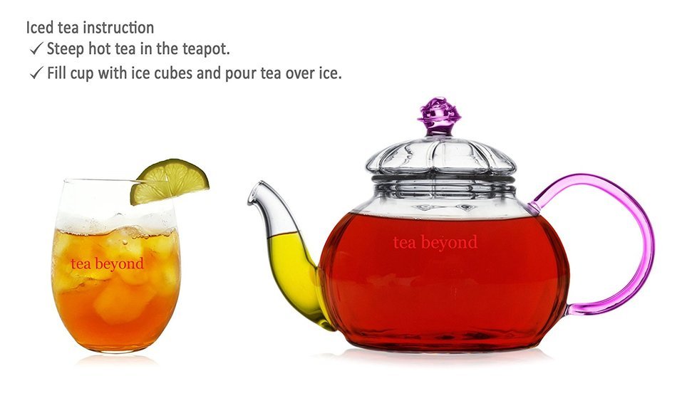 Teapot Set Flowering Tea Glass Teapot Gift Set Harmony 42 Oz / 1242 Ml with Stainless Steel Tea Warmer Alex Tea... N3