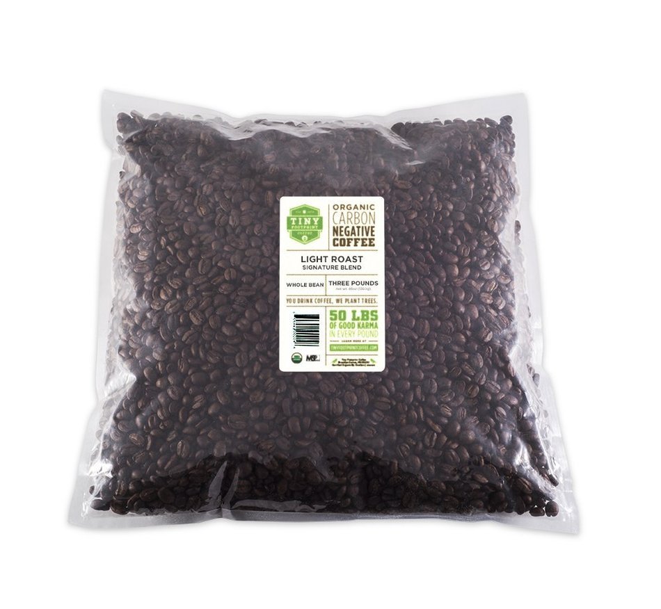 Tiny Footprint Coffee Organic Light Roast Whole Bean Coffee, 3-Pound Bag N2