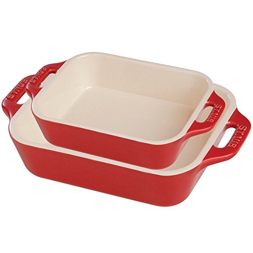 Staub 2pc Rectangular Baking Dish Set (Cherry)
