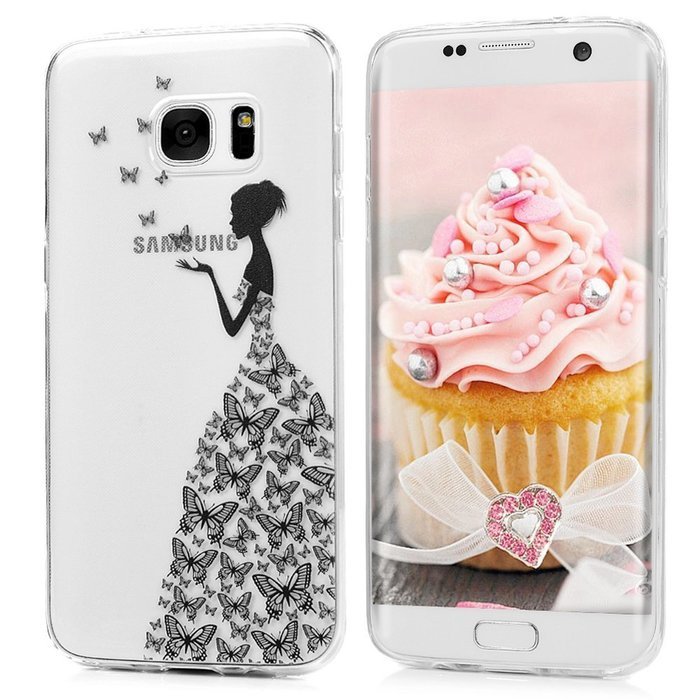Badalink Galaxy S7 Edge Case Clear Soft TPU Rubber Skin Bumper Case Shockproof Flexible Easy Grip Colorful Painting... N79