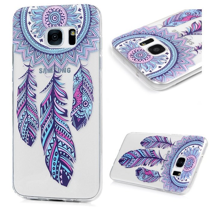 Badalink Galaxy S7 Edge Case Clear Soft TPU Rubber Skin Bumper Case Shockproof Flexible Easy Grip Colorful Painting... N81