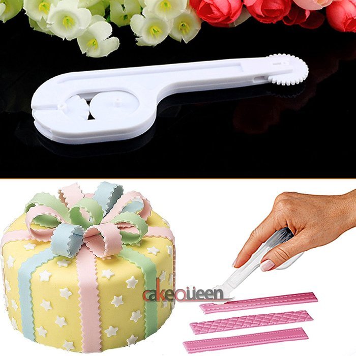 Fondant Cake Sugar Craft Paste Embosser Wheel Icing Stitching Cutter Tools Set N2