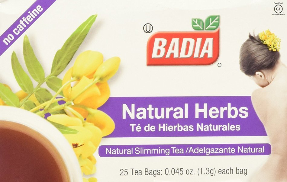 Badia - Natural Herbs Natural Slimming Tea Caffeine-Free - 25 Tea Bags