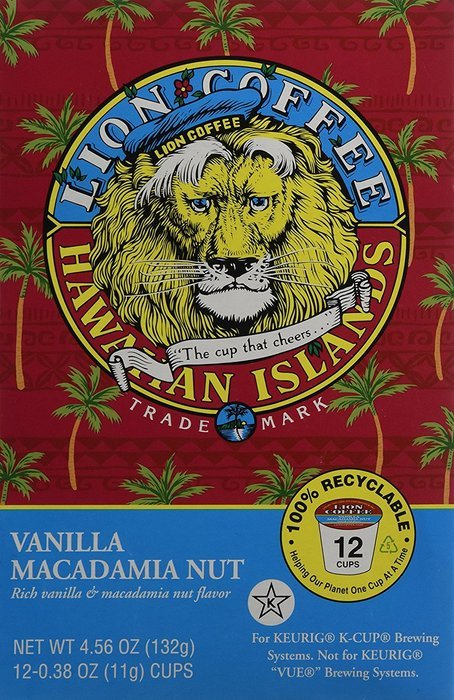 Lion Coffee Vanilla Macadamia Nut for Keurig K-cup Machines (12 Cups/box) N5