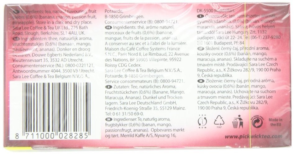 Pickwick Tropical Fruit Tea, 20-Count Tea Bags (Pack of 6) N6