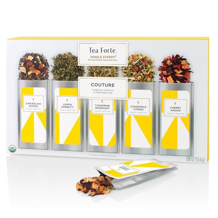 Tea Fort&eacute; Couture SINGLE STEEPS Loose Leaf Tea Sampler, 15 Designer Teas in Single Serve Pouches - Black Tea,... N3
