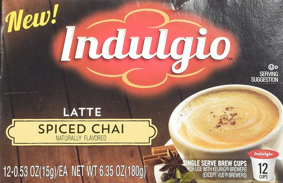 Indulgio Spiced Chai Latte, 12-Count Single Serve Cup for Keurig K-Cup Brewers N14