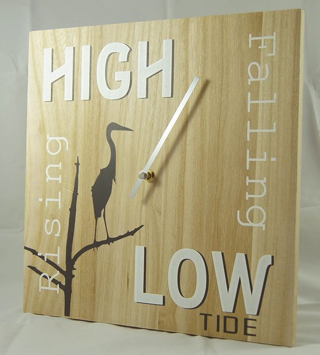 OldBleu Tide Clock - Blue Heron - Coastal Gift Nautical (B&W) N3