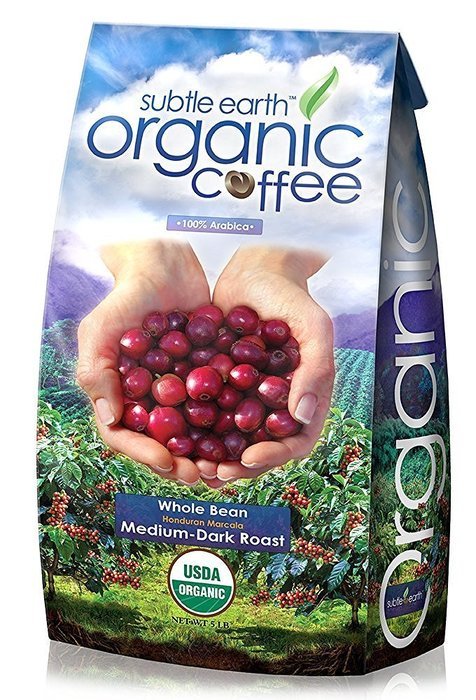 5LB Cafe Don Pablo Subtle Earth Organic Gourmet Coffee - Medium-Dark Roast - Whole Bean Coffee - USDA Certified... N4