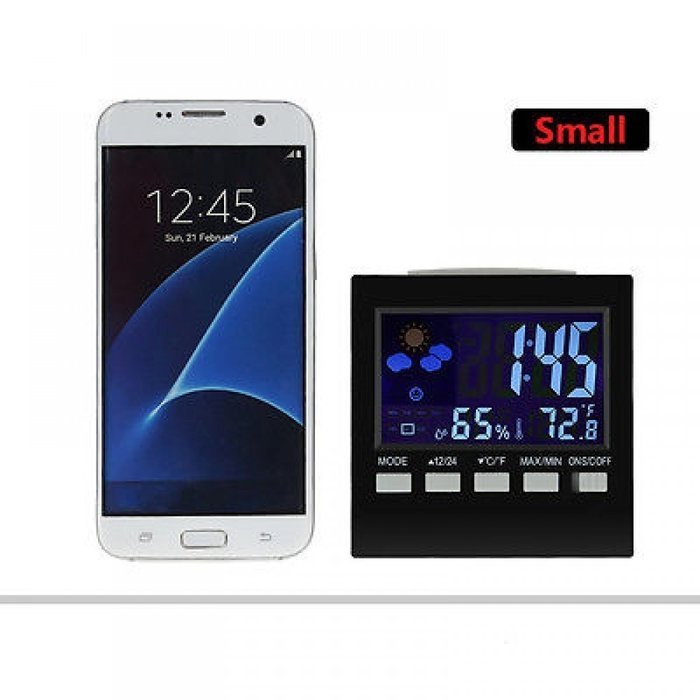 Youzee Indoor Temperature and Humidity Monitor Digital Alarm Clock Night Lighting LCD N3