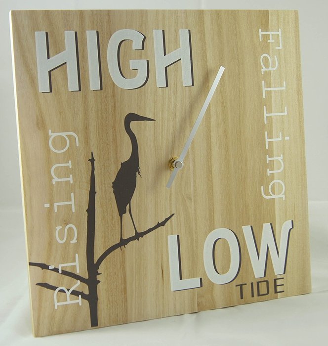 OldBleu Tide Clock - Blue Heron - Coastal Gift Nautical (B&W) N7