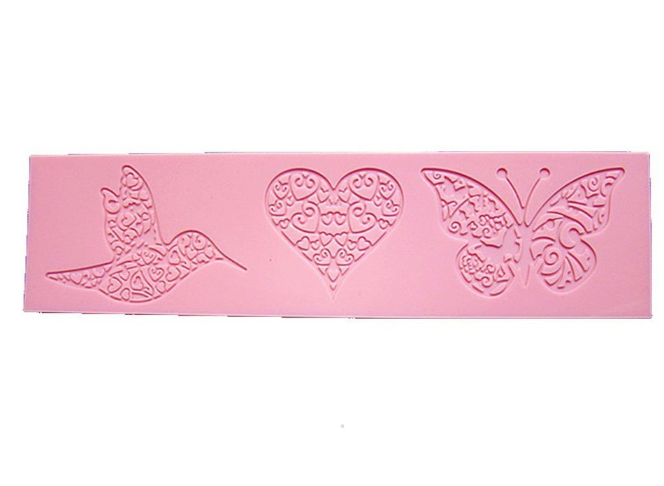 Longzang Butterfly Love Silicone Lace Fondant Mold Silicone molds Craft Mould DIY Cake Decorating HY1-179