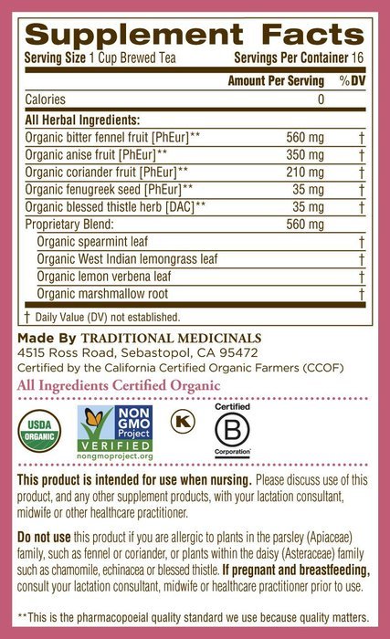 Traditional Medicinals Organic Mother&rsquo;s Milk Tea, 16 Tea Bags (Pack of 6) N19