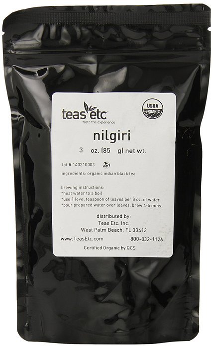 Teas Etc Nilgiri Organic Loose Leaf Black Tea 3 oz. N3