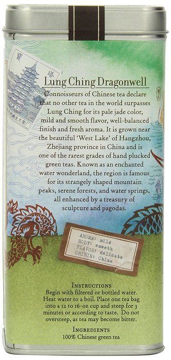 The Coffee Bean & Tea Leaf, Tea, Hand-Picked Lung Ching Dragonwell, 20 Count Tin