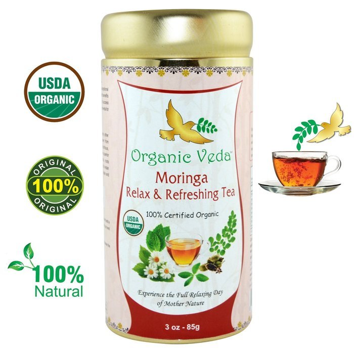 Organic Moringa Ginger Tea (Loose Leaf Tea). USDA Certified Organic. Rich in Antioxidants and Daily Needed Essential... N15