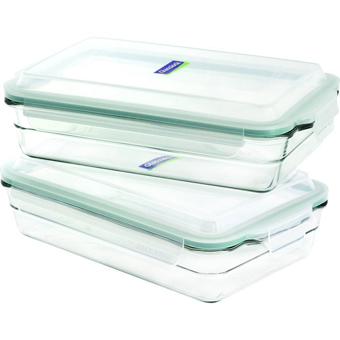 Glasslock 4-Piece Oven Safe Bakeware Rectangle Set, 11 by 7-Inch N3